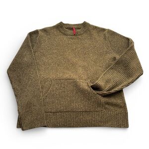 ISDA & CO. Lambs Wool Green Sweater Front Pocket XL RARE